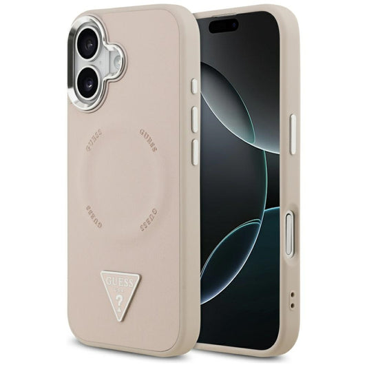 Etui MagSafe dla Apple iPhone 17, Guess, Triangle Logo, Róż Srebrzysty
