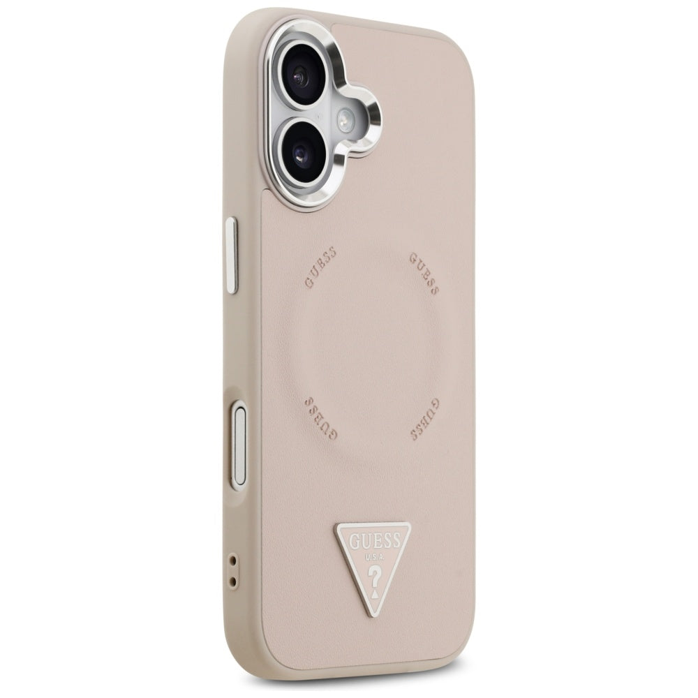 Etui MagSafe dla Apple iPhone 17, Guess, Triangle Logo, Róż Srebrzysty