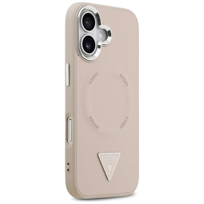 Etui MagSafe dla Apple iPhone 17, Guess, Triangle Logo, Róż Srebrzysty