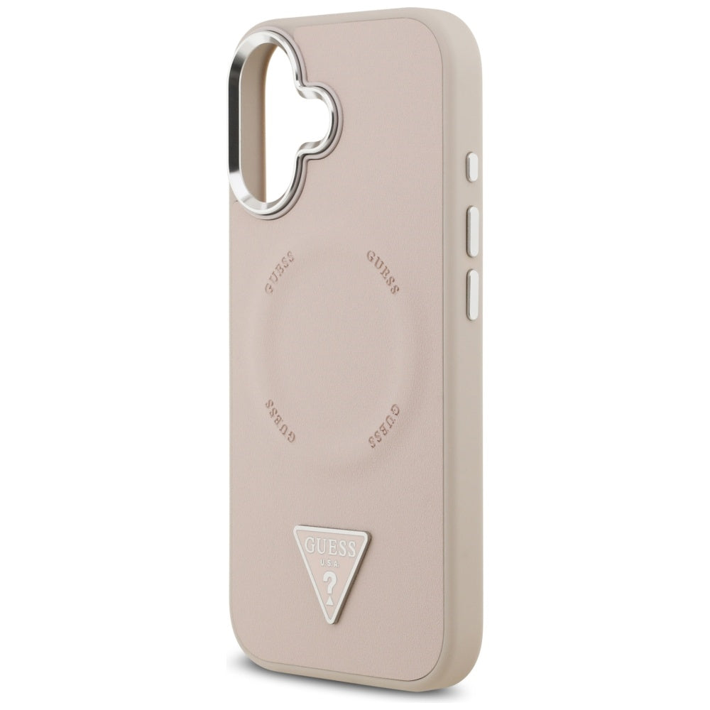 Etui MagSafe dla Apple iPhone 17, Guess, Triangle Logo, Róż Srebrzysty