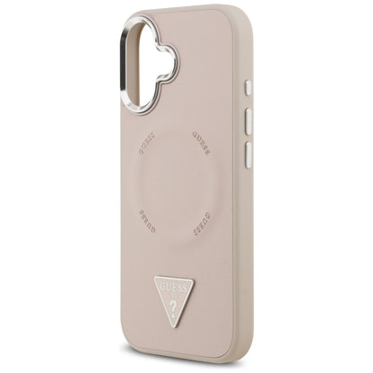 Etui MagSafe dla Apple iPhone 17, Guess, Triangle Logo, Róż Srebrzysty