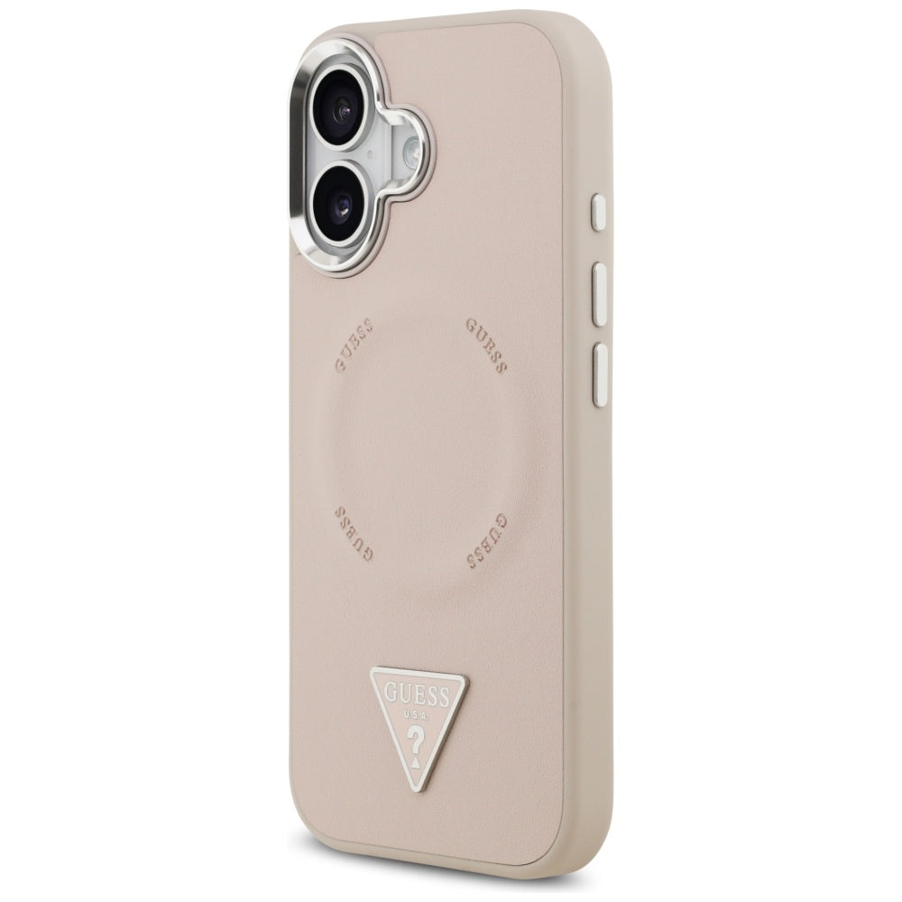 Etui MagSafe dla Apple iPhone 17, Guess, Triangle Logo, Róż Srebrzysty