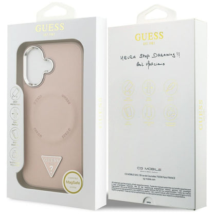 Etui MagSafe dla Apple iPhone 17, Guess, Triangle Logo, Róż Srebrzysty