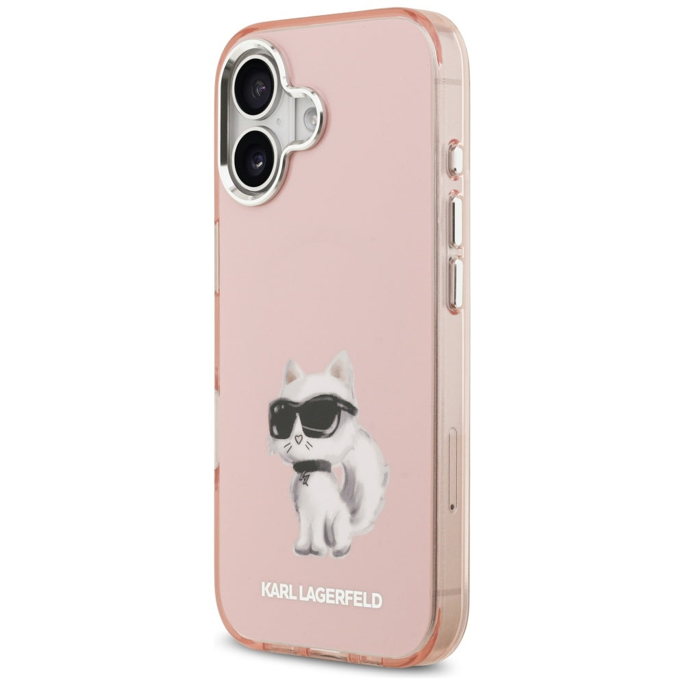 Etui MagSafe dla Apple iPhone 17, Karl Lagerfeld, IML Aquarelle Logo Choupette, Różowy