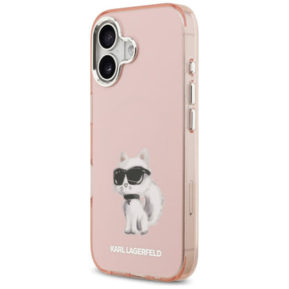 Etui MagSafe dla Apple iPhone 17, Karl Lagerfeld, IML Aquarelle Logo Choupette, Różowy
