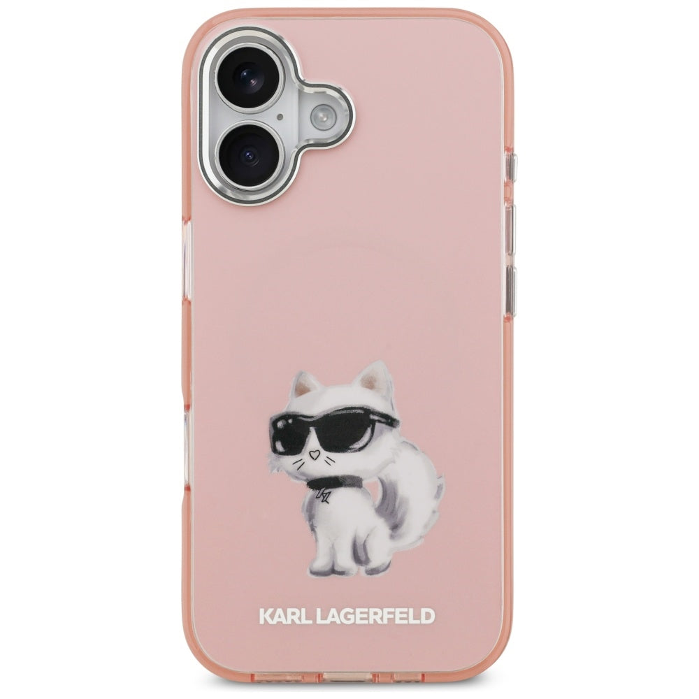 Etui MagSafe dla Apple iPhone 17, Karl Lagerfeld, IML Aquarelle Logo Choupette, Różowy