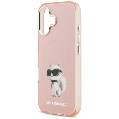 Etui MagSafe dla Apple iPhone 17, Karl Lagerfeld, IML Aquarelle Logo Choupette, Różowy