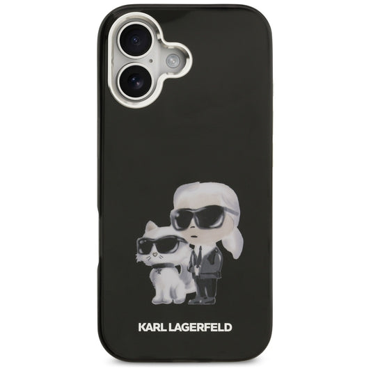 Etui MagSafe dla Apple iPhone 17, Karl Lagerfeld, IML Aquarelle Logo Karl & Choupette, Czarne