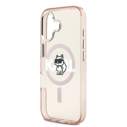 Etui MagSafe dla Apple iPhone 17, Karl Lagerfeld, IML Sketch Logo Choupette, Różowy