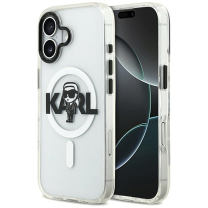 Etui MagSafe dla Apple iPhone 17, Karl Lagerfeld, IML Sketch Logo Karl, Przezroczyste