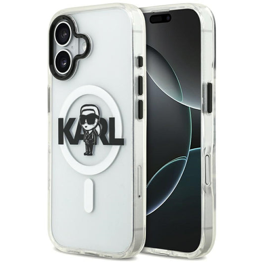 Etui MagSafe dla Apple iPhone 17, Karl Lagerfeld, IML Sketch Logo Karl, Przezroczyste