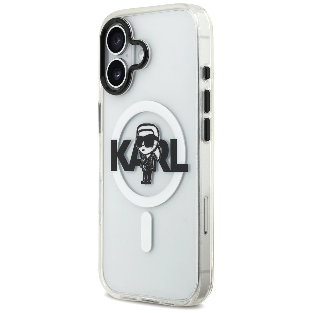 Etui MagSafe dla Apple iPhone 17, Karl Lagerfeld, IML Sketch Logo Karl, Przezroczyste