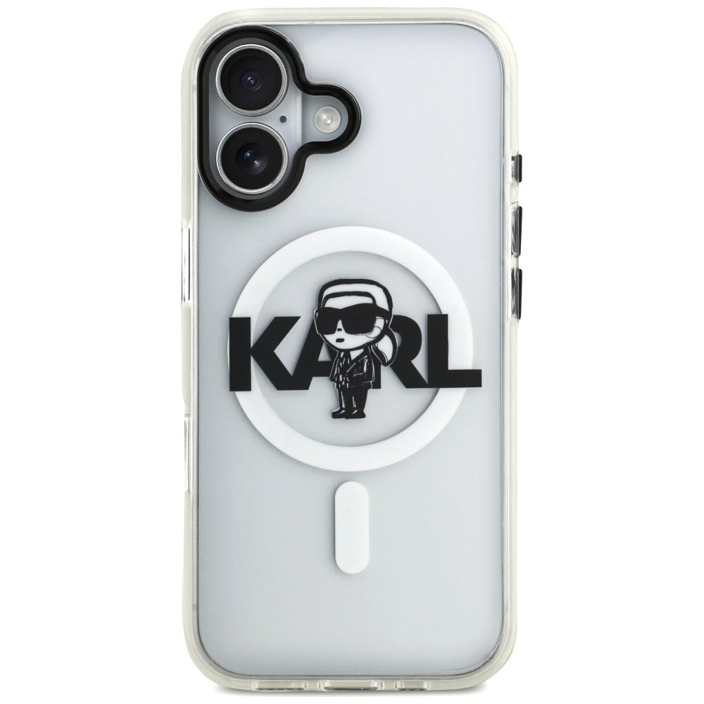Etui MagSafe dla Apple iPhone 17, Karl Lagerfeld, IML Sketch Logo Karl, Przezroczyste