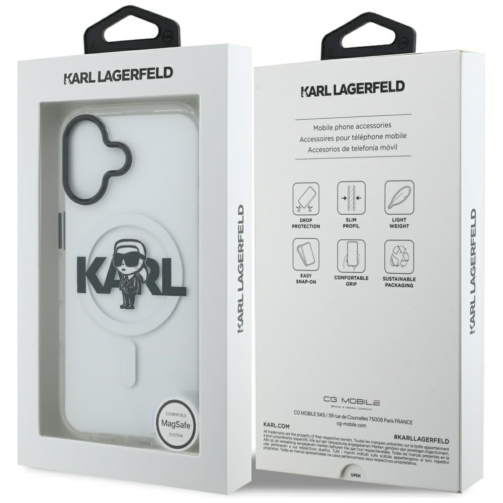 Etui MagSafe dla Apple iPhone 17, Karl Lagerfeld, IML Sketch Logo Karl, Przezroczyste