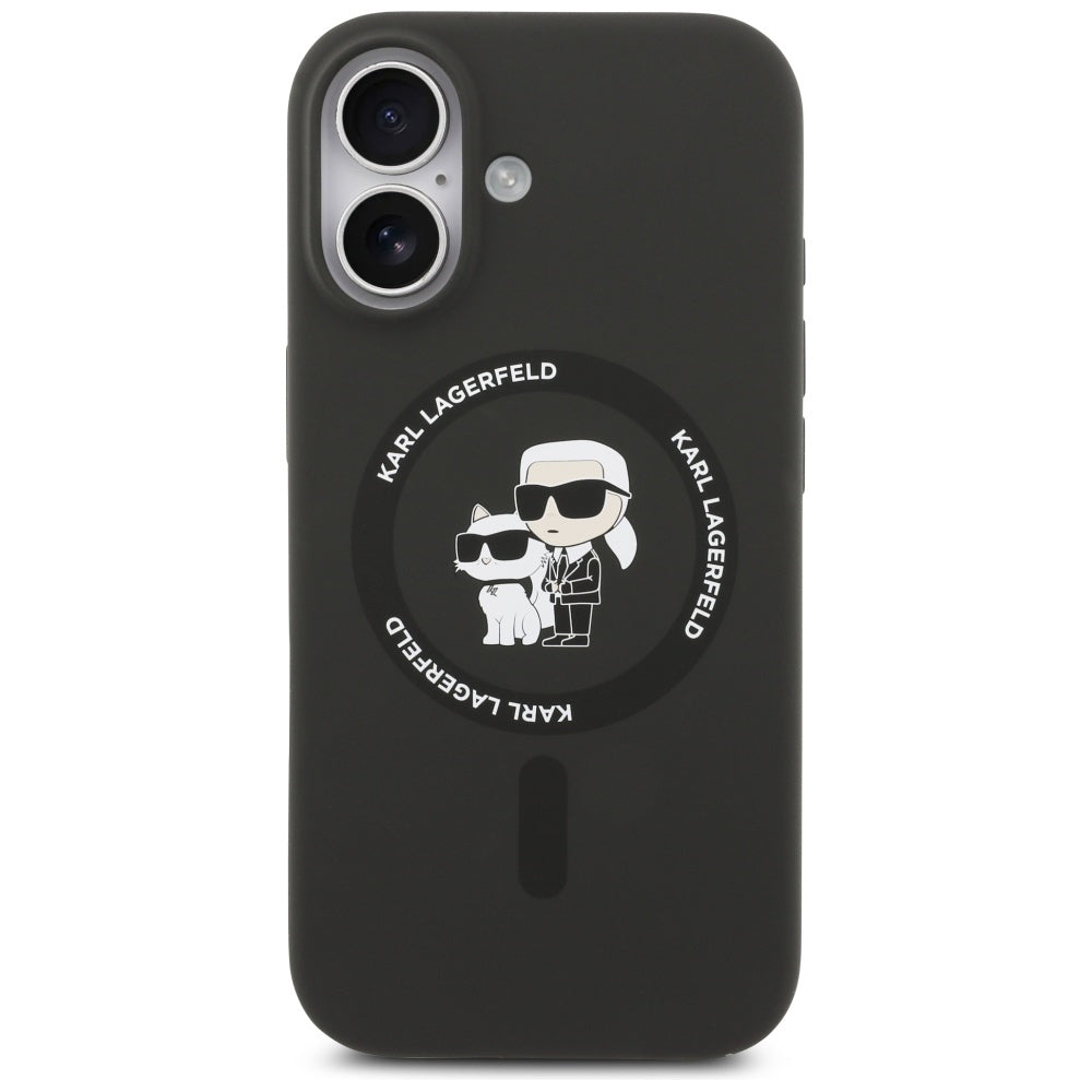 Etui MagSafe dla Apple iPhone 17, Karl Lagerfeld, Ring Karl & Choupette, Czarne