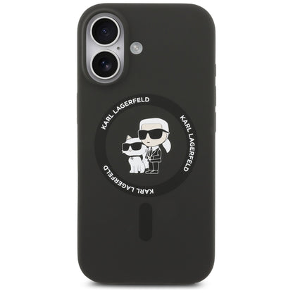 Etui MagSafe dla Apple iPhone 17, Karl Lagerfeld, Ring Karl & Choupette, Czarne