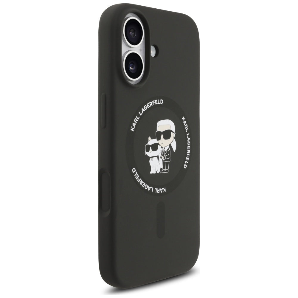 Etui MagSafe dla Apple iPhone 17, Karl Lagerfeld, Ring Karl & Choupette, Czarne