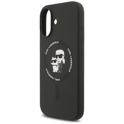 Etui MagSafe dla Apple iPhone 17, Karl Lagerfeld, Ring Karl & Choupette, Czarne