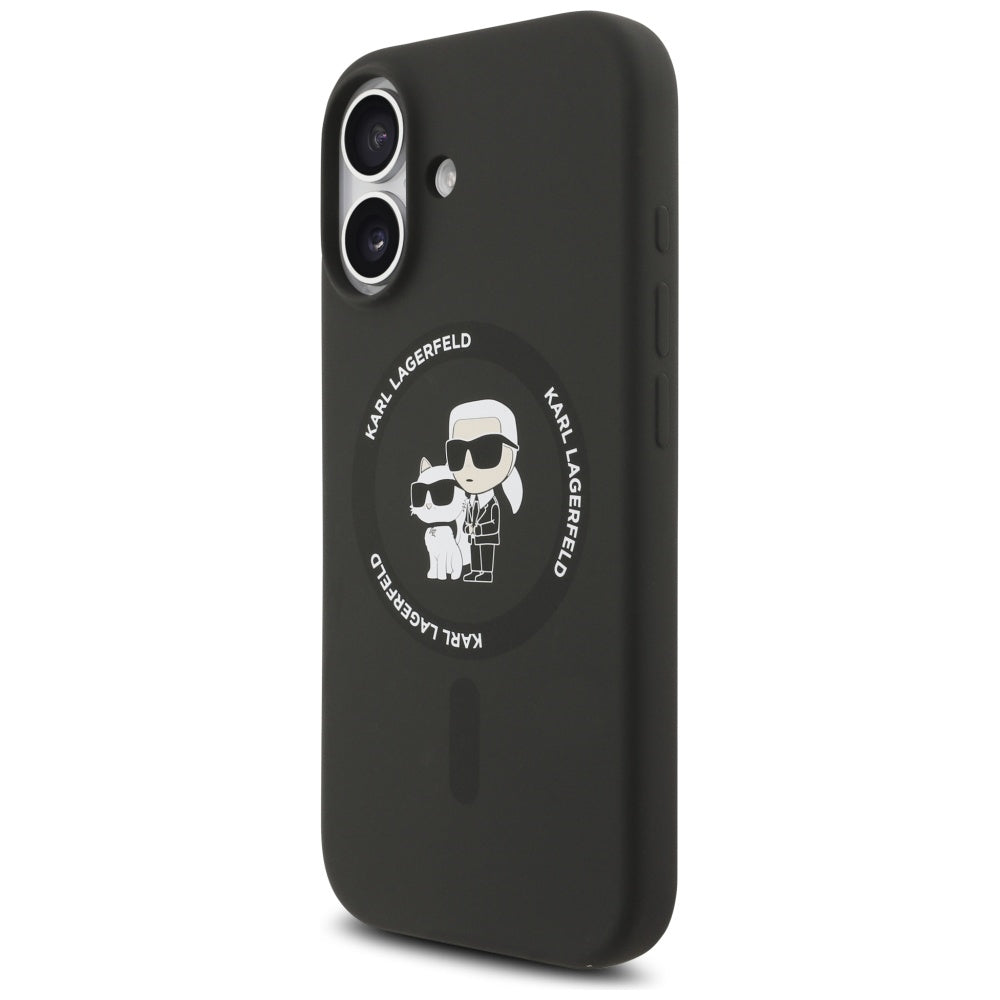 Etui MagSafe dla Apple iPhone 17, Karl Lagerfeld, Ring Karl & Choupette, Czarne
