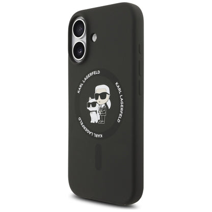 Etui MagSafe dla Apple iPhone 17, Karl Lagerfeld, Ring Karl & Choupette, Czarne