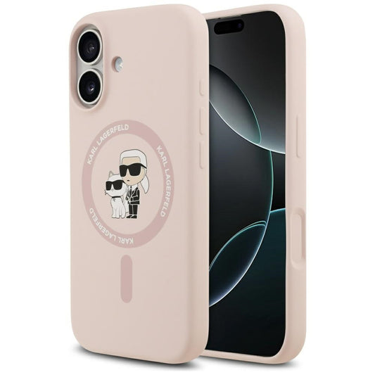 Etui MagSafe dla Apple iPhone 17, Karl Lagerfeld, Ring Karl & Choupette, Różowy