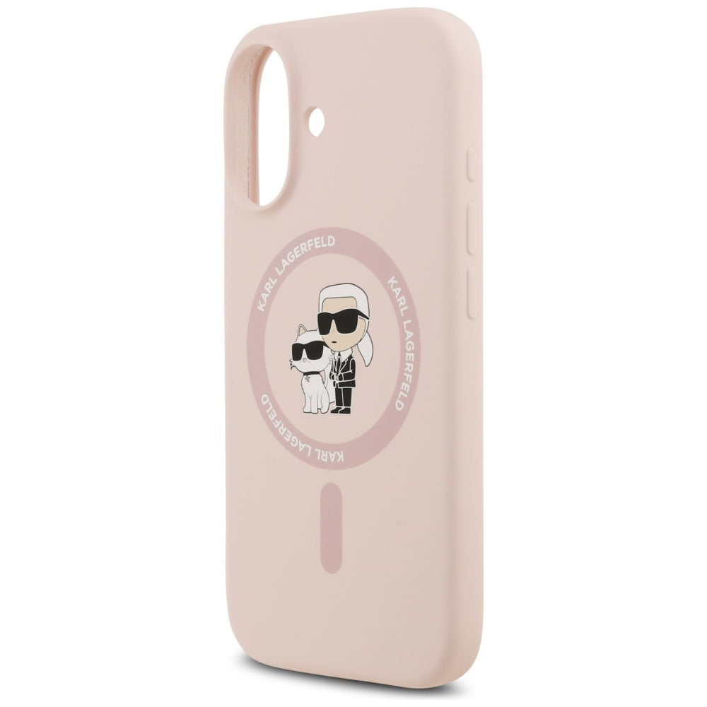 Etui MagSafe dla Apple iPhone 17, Karl Lagerfeld, Ring Karl & Choupette, Różowy