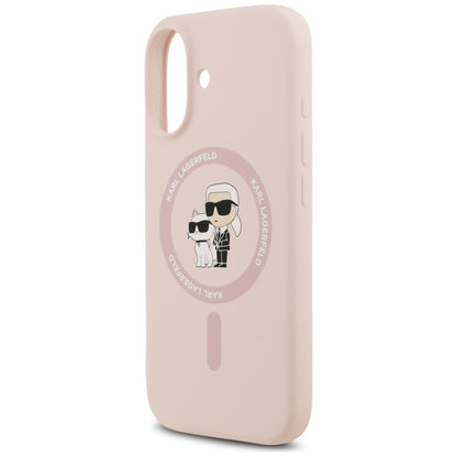 Etui MagSafe dla Apple iPhone 17, Karl Lagerfeld, Ring Karl & Choupette, Różowy