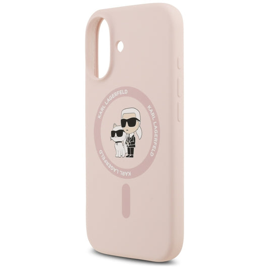 Etui MagSafe dla Apple iPhone 17, Karl Lagerfeld, Ring Karl & Choupette, Różowy