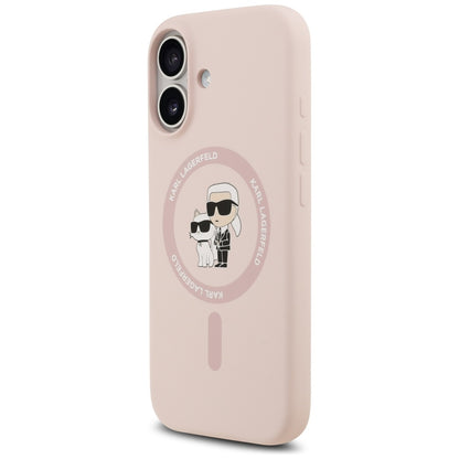 Etui MagSafe dla Apple iPhone 17, Karl Lagerfeld, Ring Karl & Choupette, Różowy
