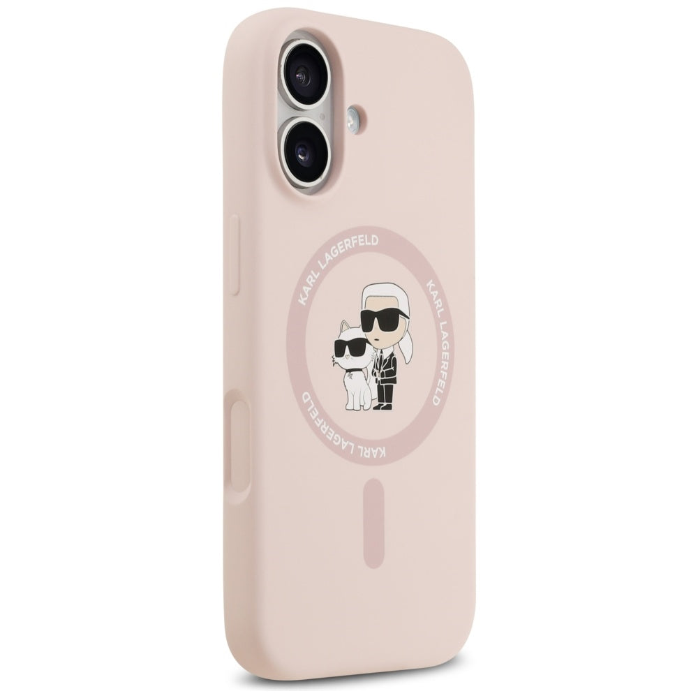 Etui MagSafe dla Apple iPhone 17, Karl Lagerfeld, Ring Karl & Choupette, Różowy