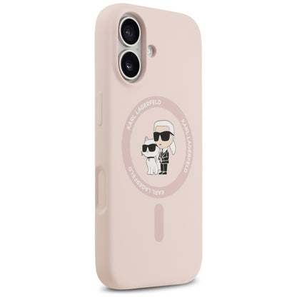 Etui MagSafe dla Apple iPhone 17, Karl Lagerfeld, Ring Karl & Choupette, Różowy