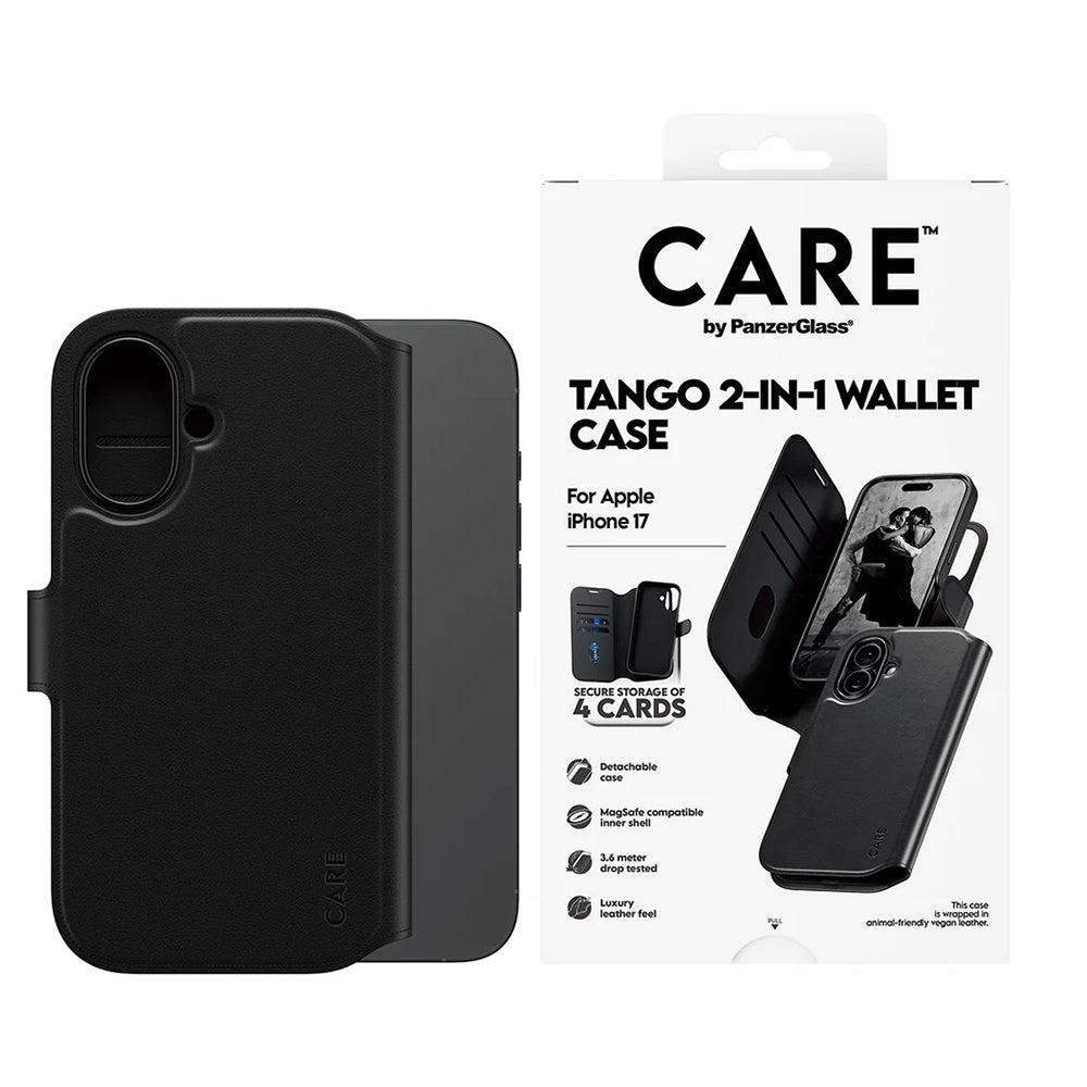 Etui MagSafe dla Apple iPhone 17, PanzerGlass, Care Feature Tango Two-in-One, Czarne