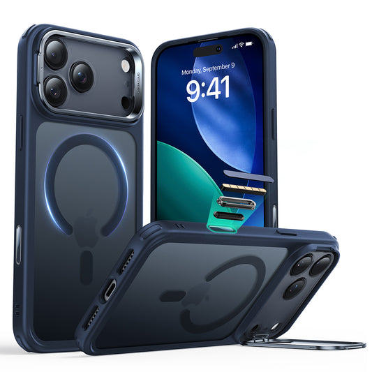 Etui MagSafe dla Apple iPhone 17 Pro, ESR, Classic Hybrid Kickstand, Satynowy Niebieski