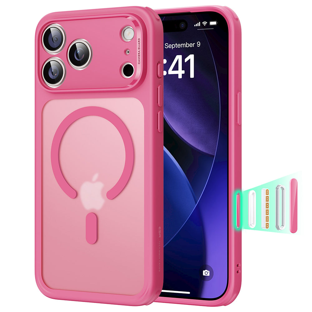 Etui MagSafe dla Apple iPhone 17 Pro, ESR, Classic Hybrid, Satynowy Róż