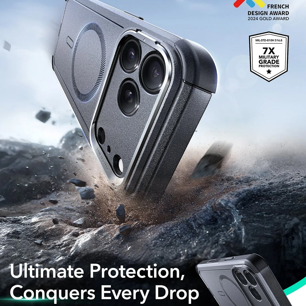 MagSafe Case for Apple iPhone 17 Pro, ESR, Cyber Armor Kickstand, Gray