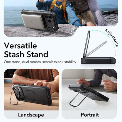 Etui MagSafe dla Apple iPhone 17 Pro, ESR, Cyber Armor Kickstand, Czarne