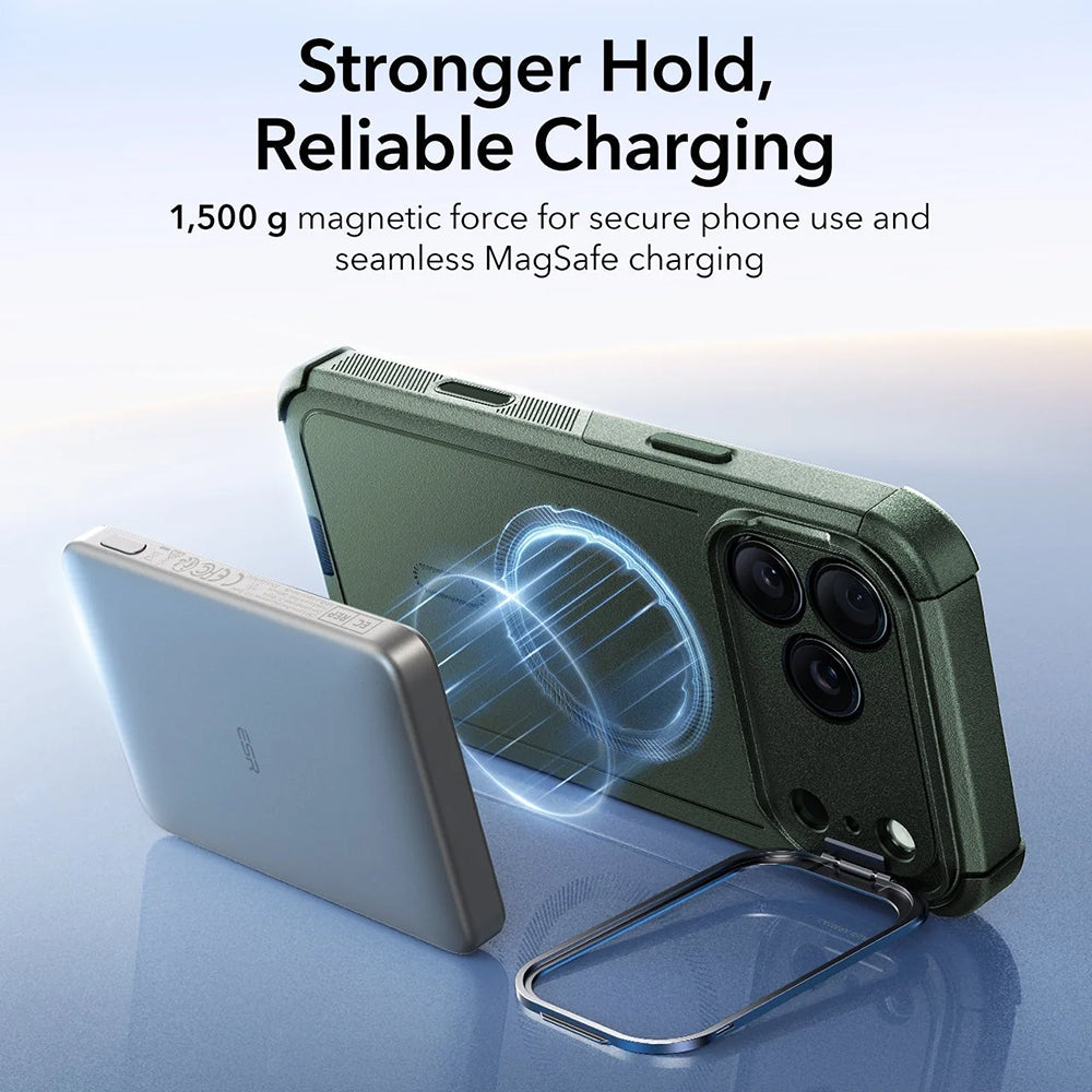 Etui MagSafe dla Apple iPhone 17 Pro, ESR, Cyber Armor Kickstand, Zielony