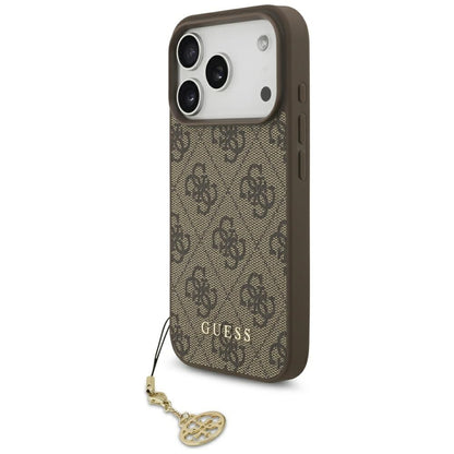 Etui MagSafe dla Apple iPhone 17 Pro, Guess, 4G Charm Cradle, Brązowy