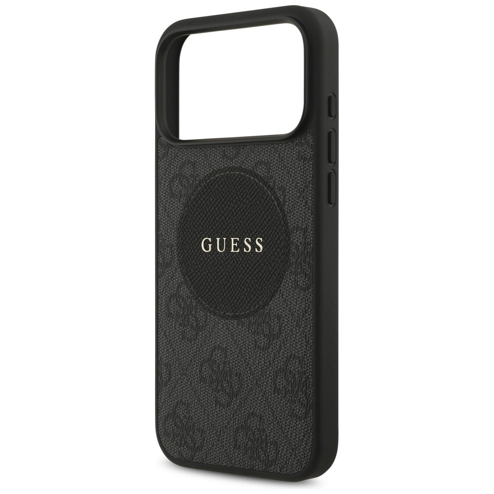 Etui MagSafe dla Apple iPhone 17 Pro, Guess, 4G Circle Classic Logo, Czarne