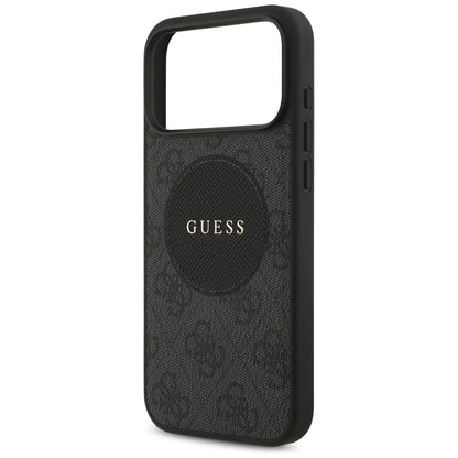 Etui MagSafe dla Apple iPhone 17 Pro, Guess, 4G Circle Classic Logo, Czarne