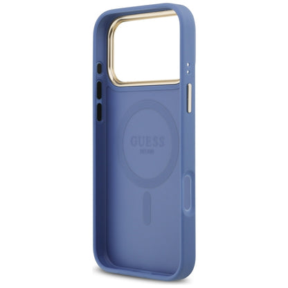 Etui MagSafe dla Apple iPhone 17 Pro, Guess, 4G Classic, Niebieskie