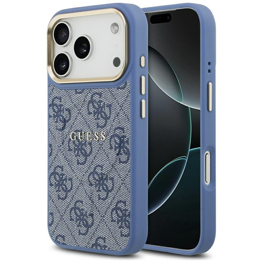 Etui MagSafe dla Apple iPhone 17 Pro, Guess, 4G Classic, Niebieskie