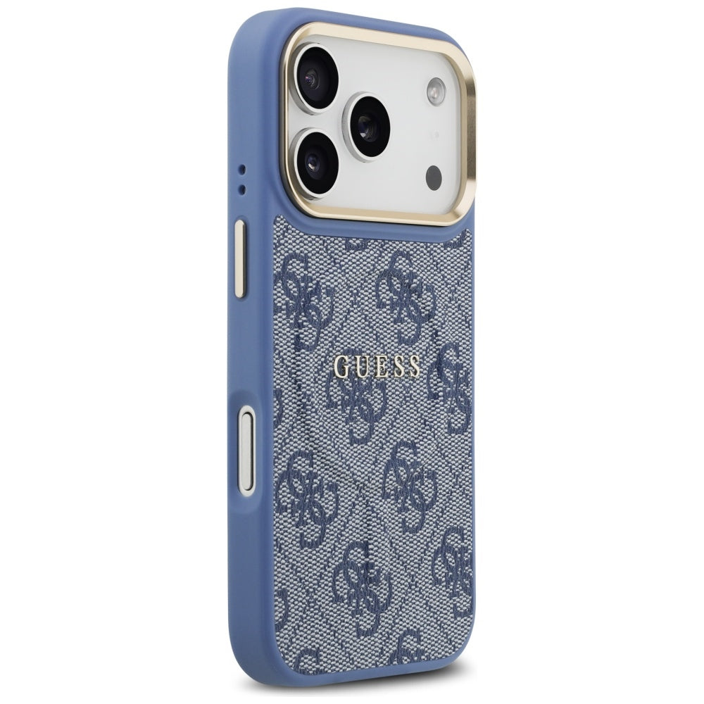 Etui MagSafe dla Apple iPhone 17 Pro, Guess, 4G Classic, Niebieskie