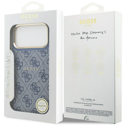 Etui MagSafe dla Apple iPhone 17 Pro, Guess, 4G Classic, Niebieskie