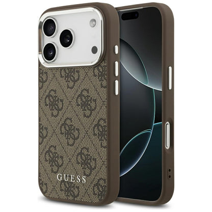Etui MagSafe dla Apple iPhone 17 Pro, Guess, 4G Classic Logo, Brązowy