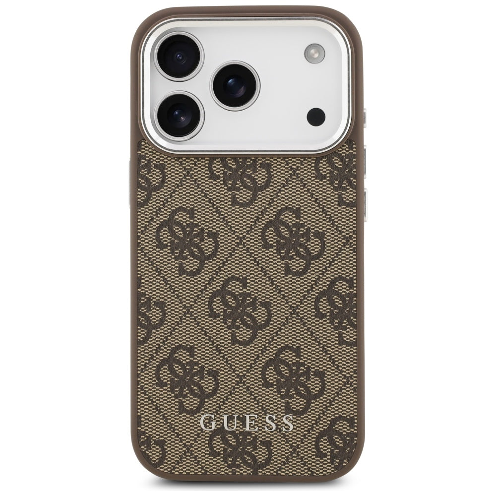 Etui MagSafe dla Apple iPhone 17 Pro, Guess, 4G Classic Logo, Brązowy