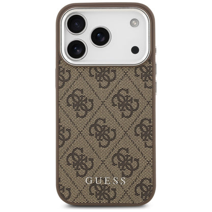 Etui MagSafe dla Apple iPhone 17 Pro, Guess, 4G Classic Logo, Brązowy