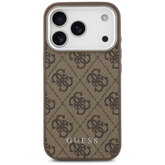Etui MagSafe dla Apple iPhone 17 Pro, Guess, 4G Classic Logo, Brązowy