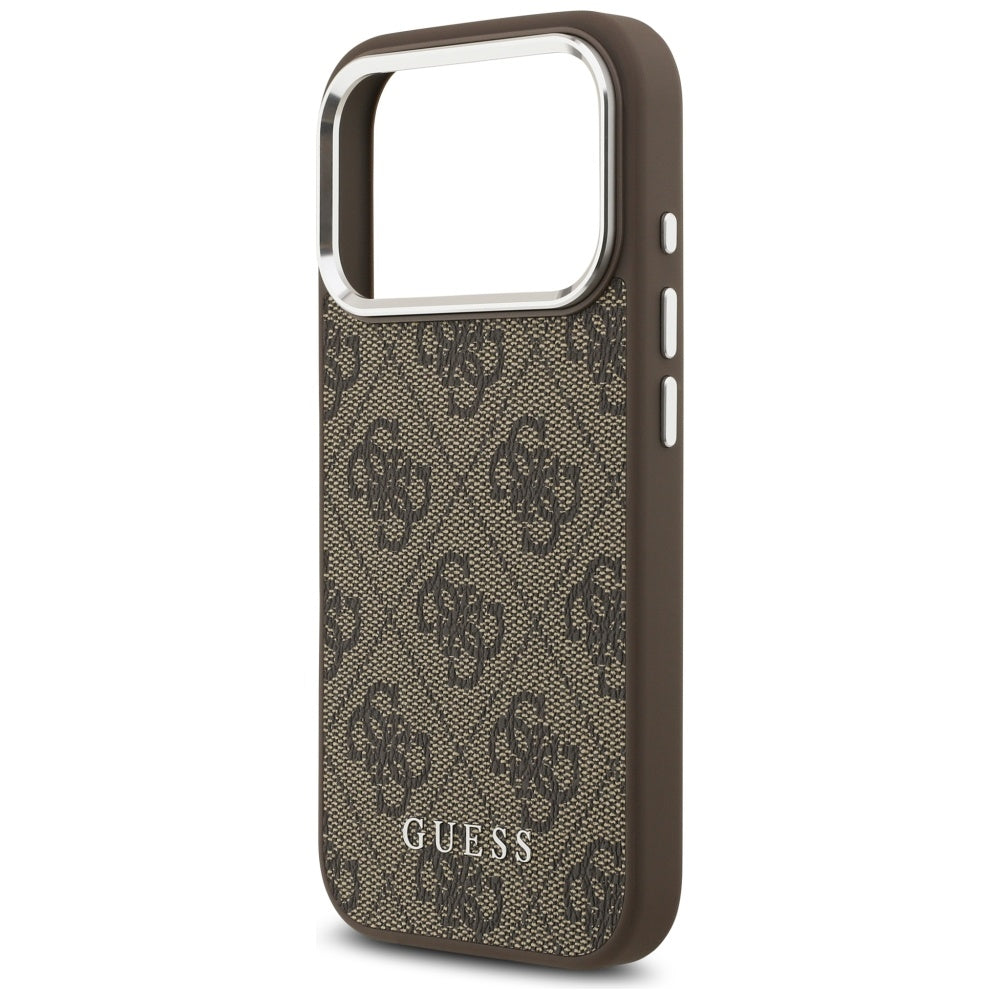 Etui MagSafe dla Apple iPhone 17 Pro, Guess, 4G Classic Logo, Brązowy