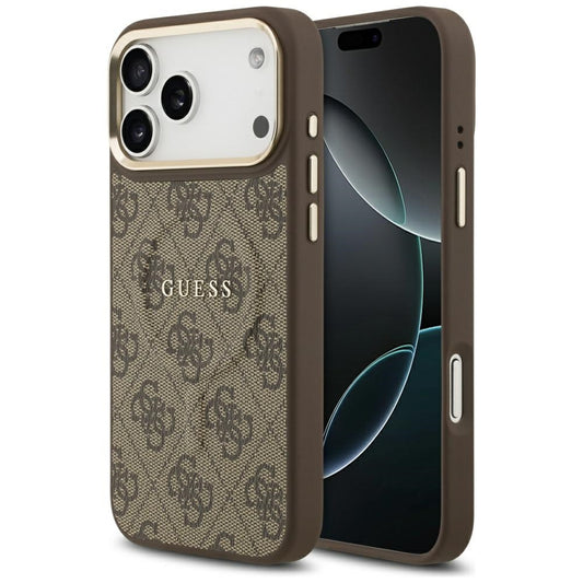 Etui MagSafe dla Apple iPhone 17 Pro, Guess, 4G Classic, Brązowy